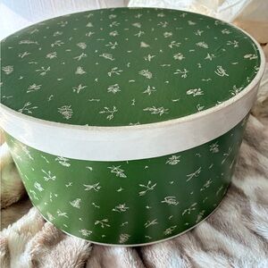 Green Floral Hat Box